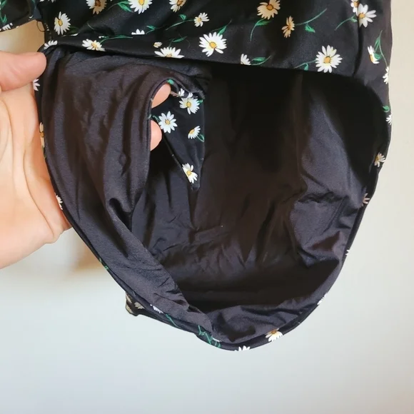 Onia One Piece Swim Suit XS White Black Floral Strapless - Picture 6 of 9